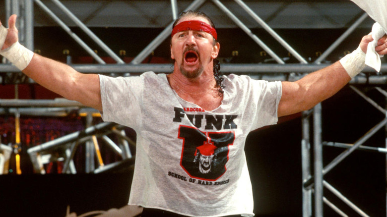 Terry Funk making his entrance