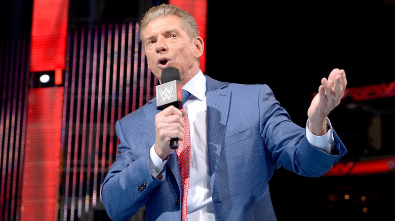 Vince McMahon, thinking about god knows what