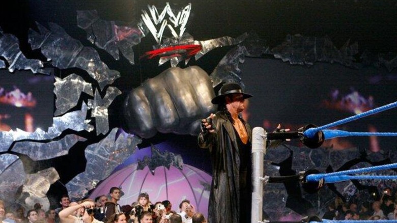 The Undertaker poses in front of the 