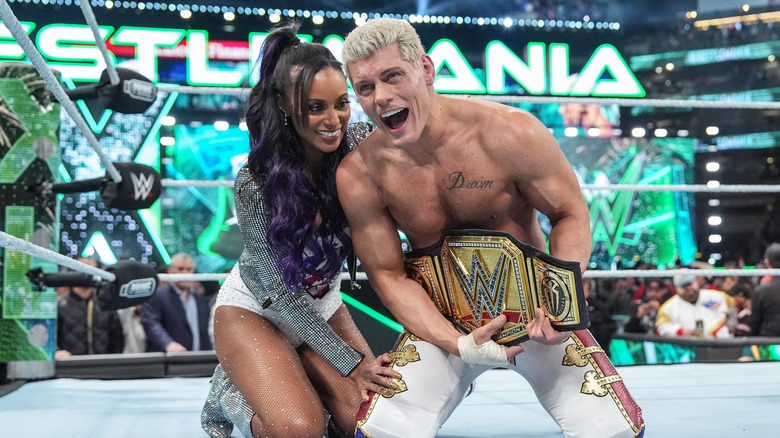 Cody and Brandi Rhodes celebrating