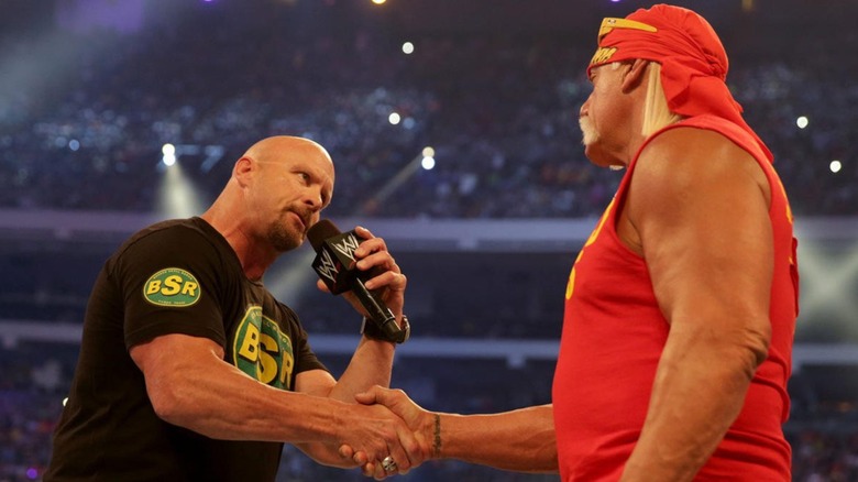 Steve Austin Greets Hulk Hogan