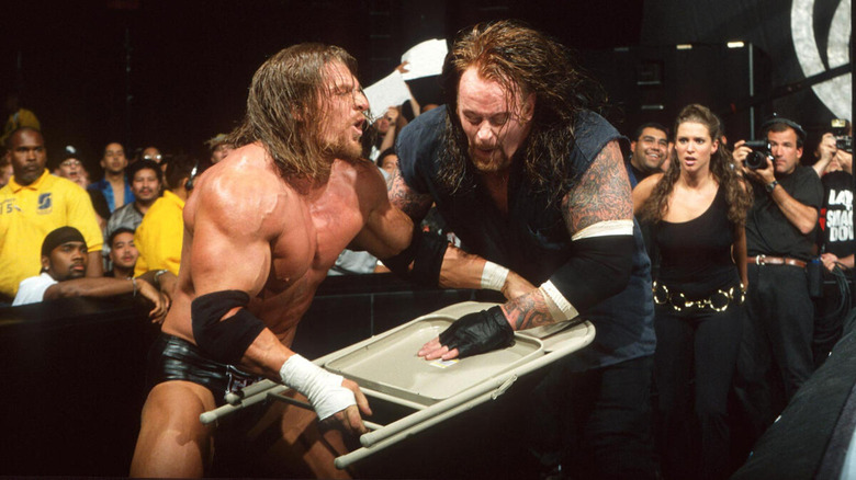 Triple H and The Undertaker wrestling in WWE