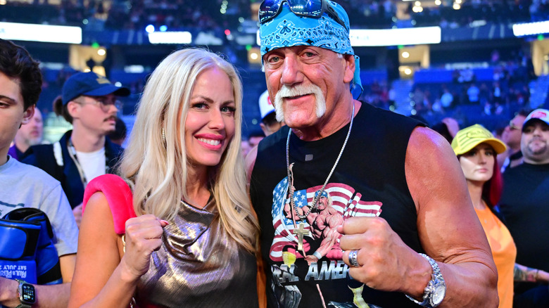 Hulk Hogan and wife Sky Daily smiling