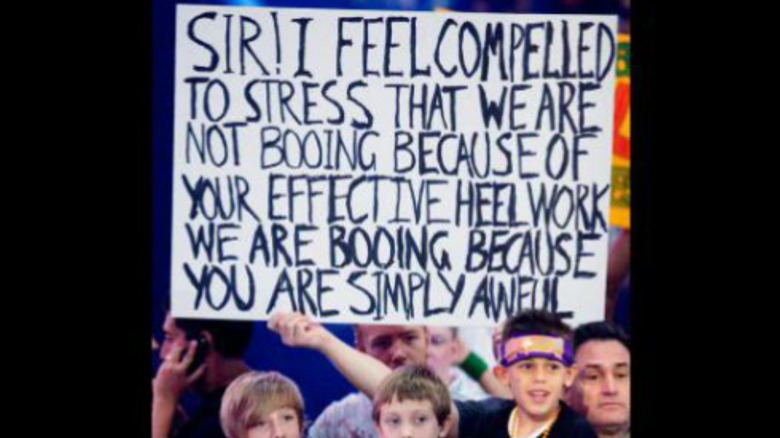 A WWE Sign at an episode of WWE Raw