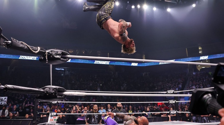 Will Ospreay lands the Black Arrow on Ricochet