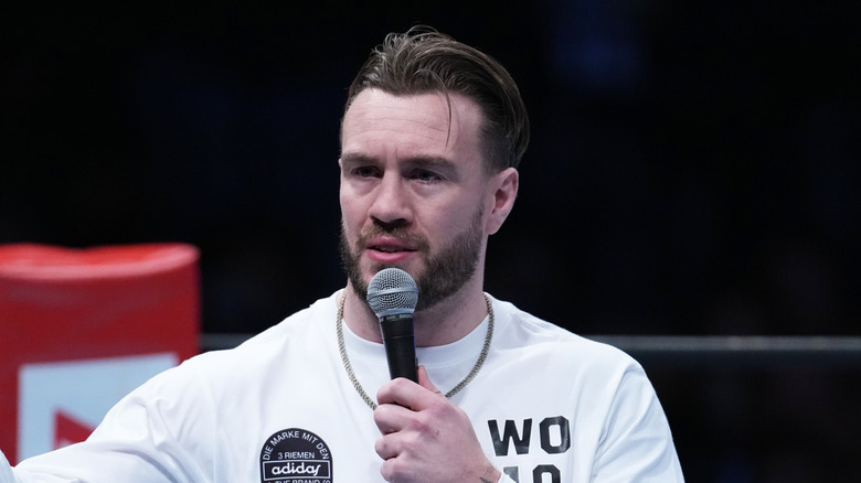 Will Ospreay cuts a promo in Japan