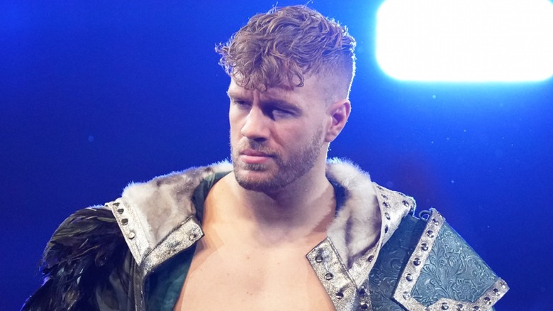 Will Ospreay looks at crowd with disdain