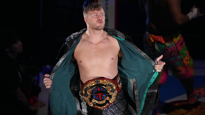 Will Ospreay Poses During His NJPW Entrance