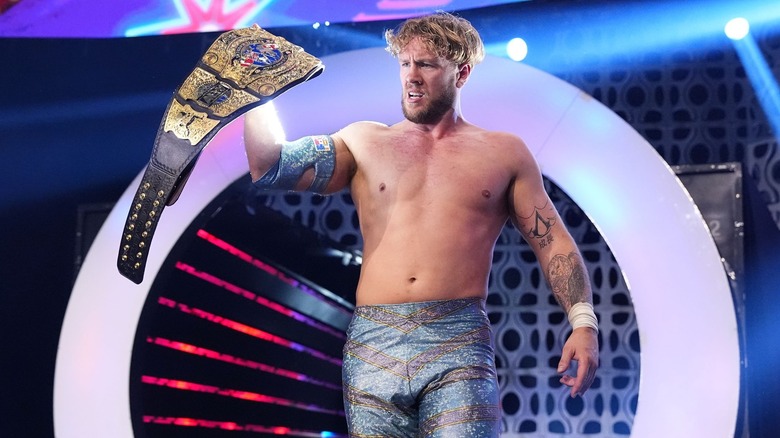 Will Ospreay holds his newly claimed AEW International Championship at Double or Nothing 2024.