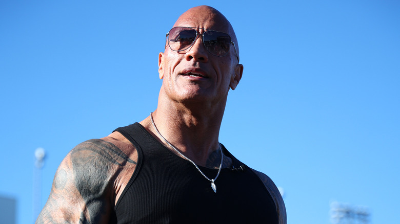 The Rock at a NASCAR event