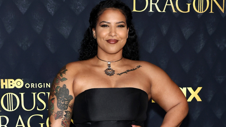 Willow Nightingale wearing a black dress