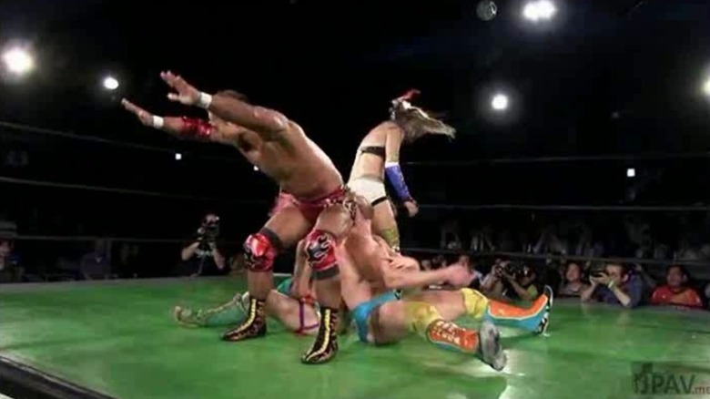 Masato Tanaka, Kana, Kenny Omega, and Hikaru Shida