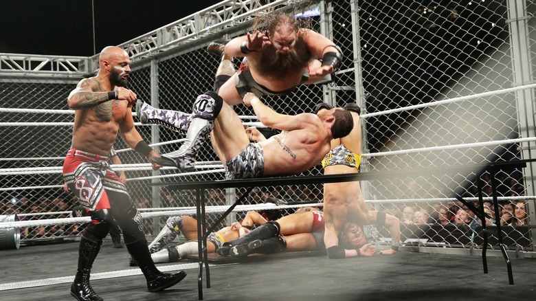 Ricochet, Hanson, and Kyle O'Reilly at WWE NXT TakeOver: WarGames 2018