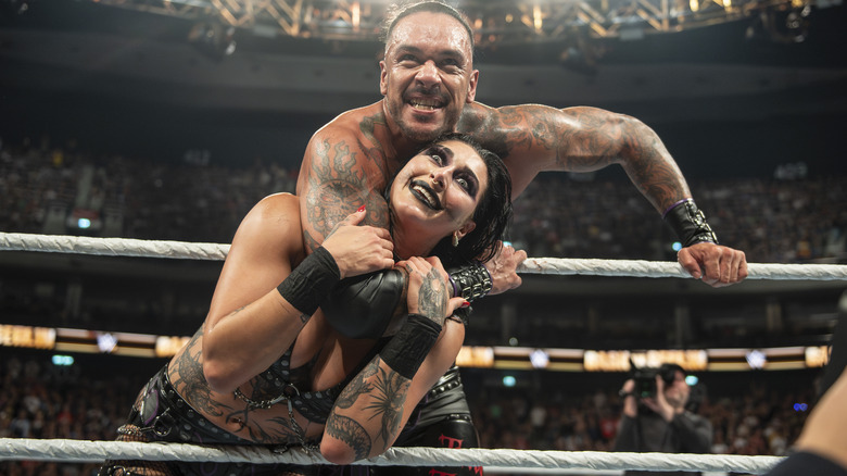 Rhea Ripley and Damian Priest at WWE Bash in Berlin
