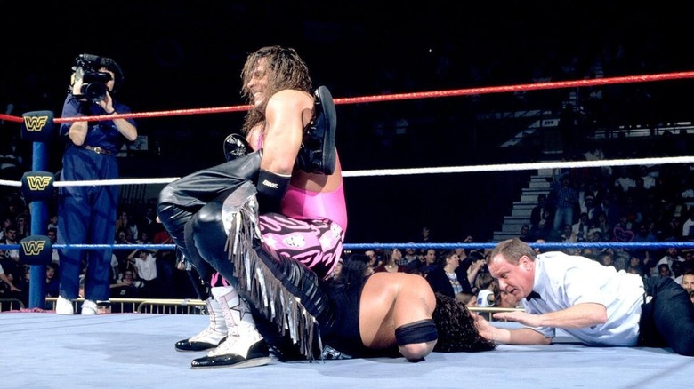 Bret Hart with Diesel in the Sharpshooter at Royal Rumble 1995