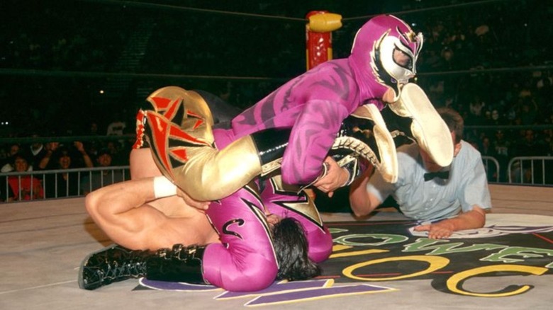 Eddie Guerrero and Rey Misterio Jr. at WCW Halloween Havoc 1997
