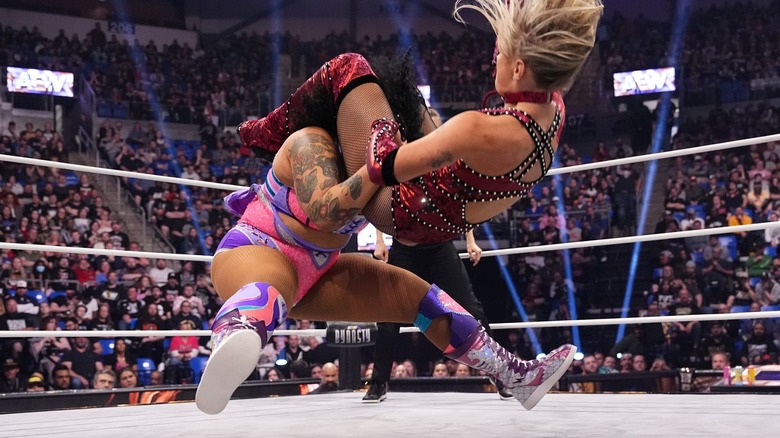 Willow Nightingale and Julia Hart at AEW Dynasty 2024