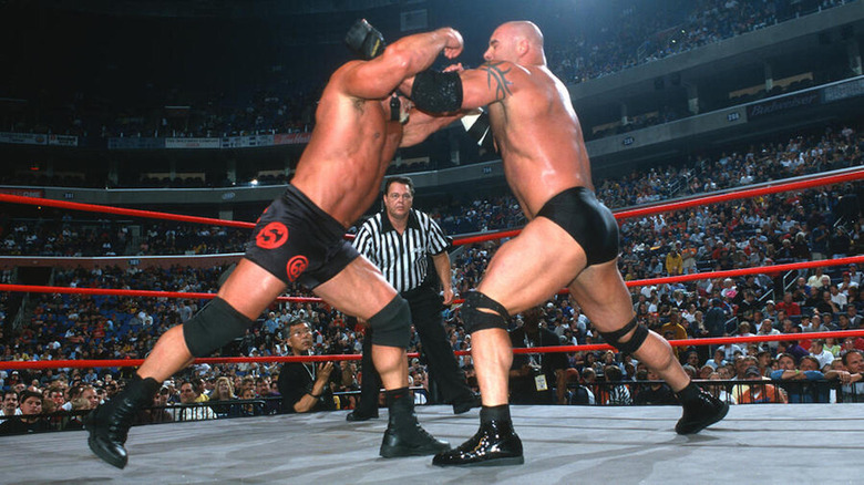 Scott Steiner and Goldberg lock up