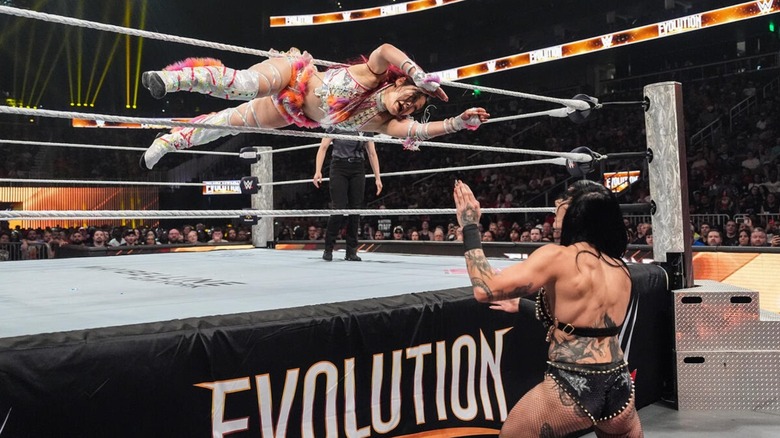 IYO SKY and Rhea Ripley at WWE Evolution 2025