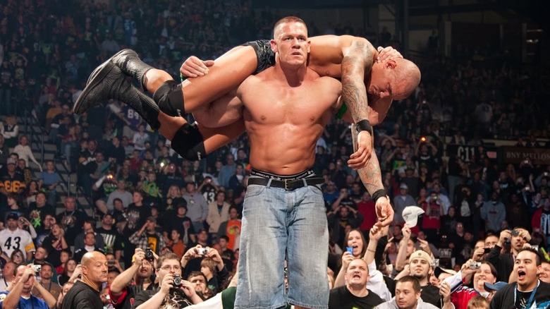 John Cena and Randy Orton at WWE Bragging Rights 2009