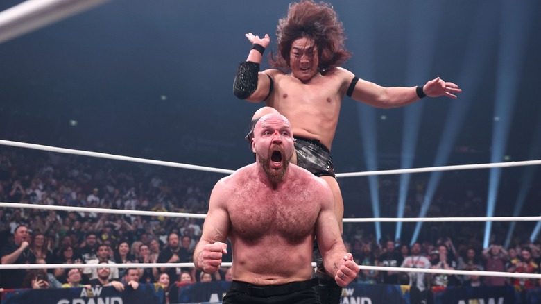 Jon Moxley and Konosuke Takeshita at AEW Grand Slam Australia 2026