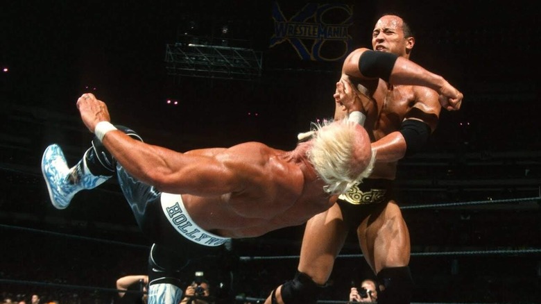 Hulk Hogan and The Rock at WWE WrestleMania 18