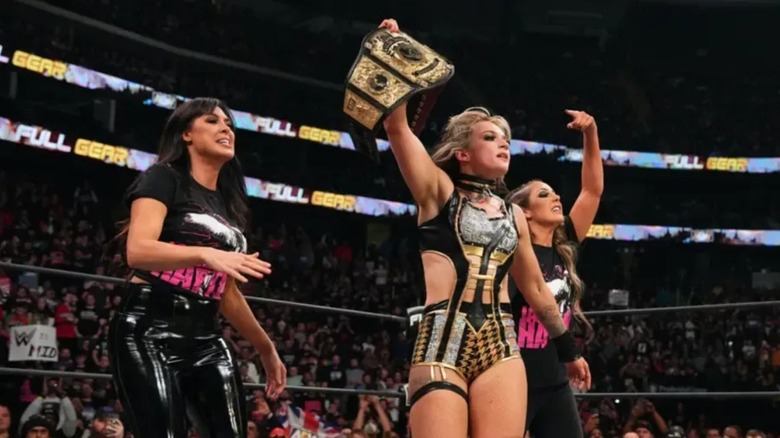 Rebel, Jamie Hayter, and Dr. Britt Baker D.M.D at AEW Full Gear 2022