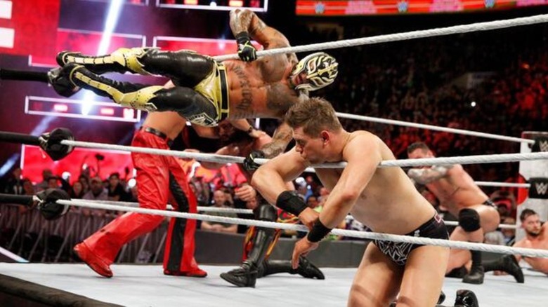 Rey Mysterio and The Miz at WWE Royal Rumble 2018