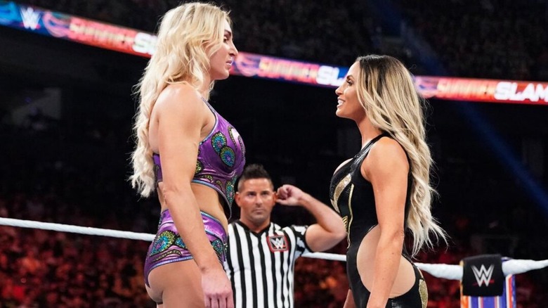Charlotte Flair face-to-face with Trish Stratus at SummerSlam 2019