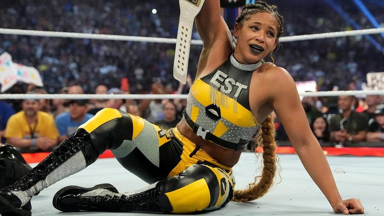 Bianca Belair in the ring at WWE SummerSlam 2023