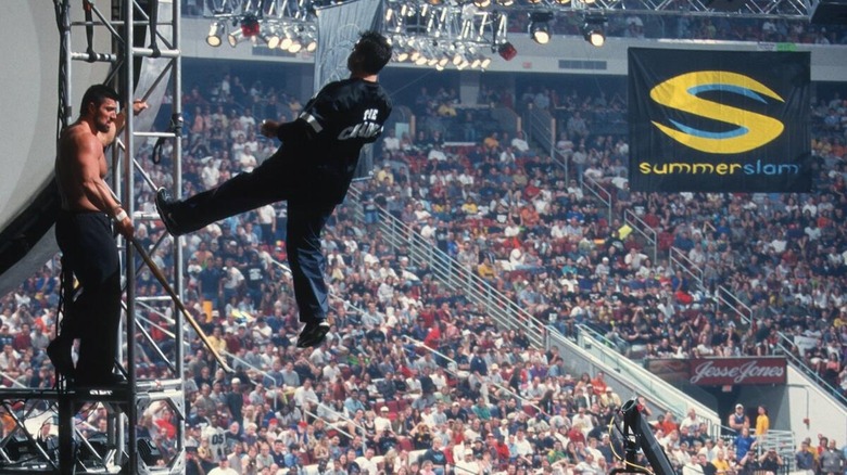 Shane McMahon plummets off the SummerSlam stage