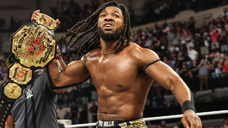 Trick Williams holding the TNA World Championship