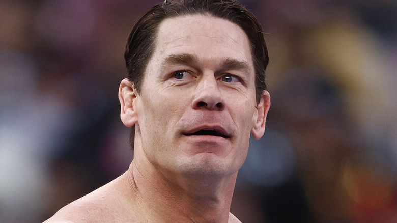 John Cena looks up