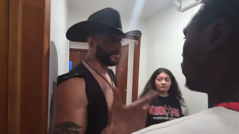 AJ Mana and Raja Jackson at KnokX Pro Wrestling