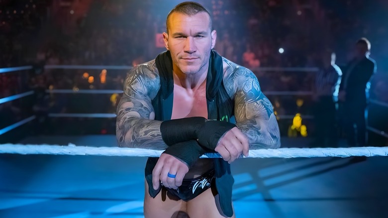 Randy Orton leaning on the ropes