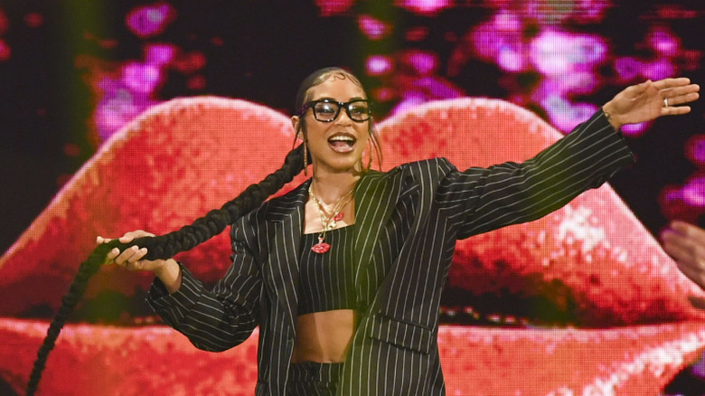 Bianca Belair entrance during Monday Night RAW at Forest National on March 17, 2025 in Brussels, Belgium.