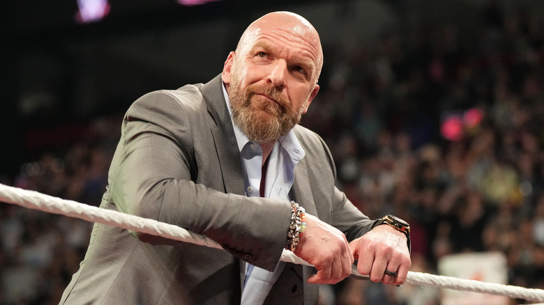 Triple H makes an appearance during Monday Night RAW at the Bell Centre on April 15, 2024 in Montreal, Canada.