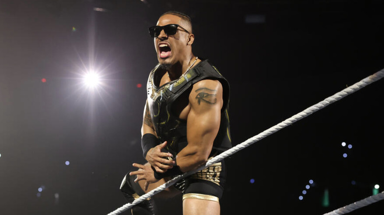 Carmelo Hayes posing in NXT ring