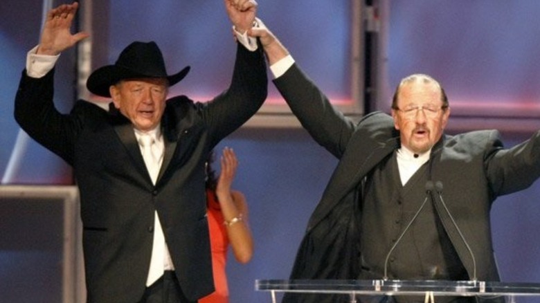 Dory Funk Jr. and Terry Funk at the 2009 WWE Hall of Fame Ceremony