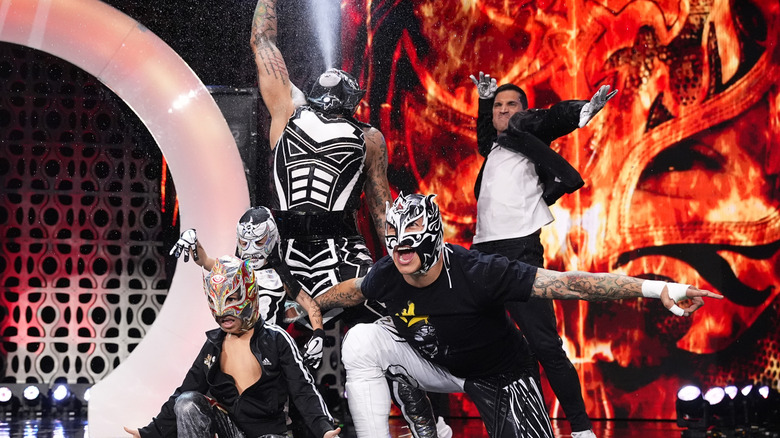 The Lucha Brothers and their family members in AEW
