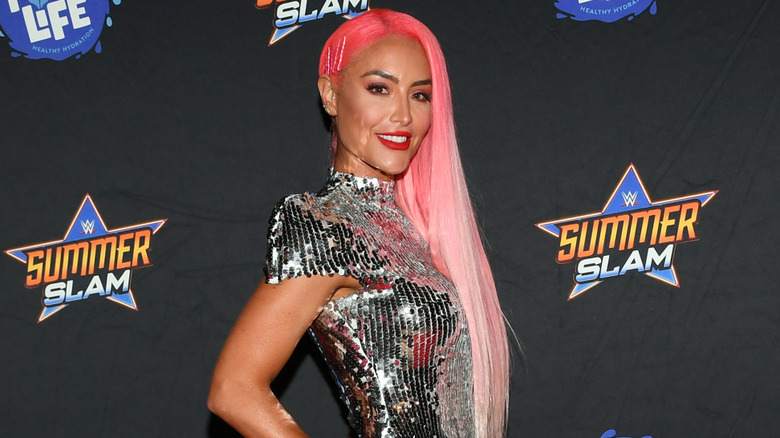 Professional wrestler Eva Marie attends the WWE SummerSlam after party at Delano Las Vegas at Mandalay Bay Resort and Casino on August 21, 2021 in Las Vegas, Nevada