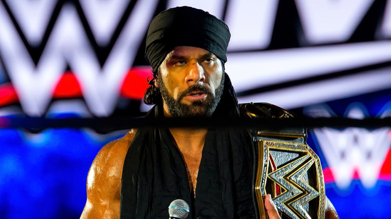 The wrestler Jinder Mahal in action at WWE Live at the Palau Sant Jordi on November 4, 2017 in Barcelona, Spain.
