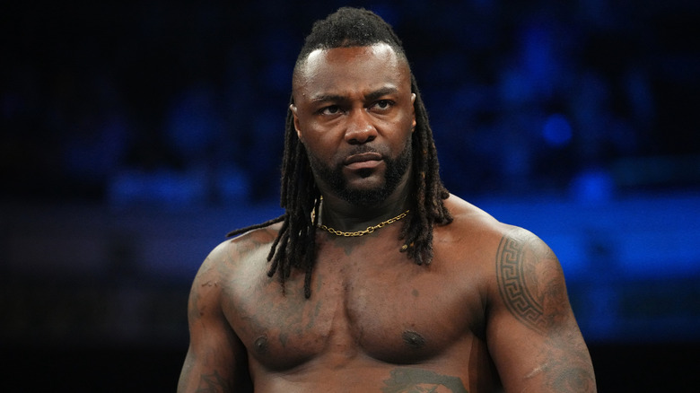 Swerve Strickland stands in the ring, staring his opponent down in a match, during an episode of "AEW Dynamite."