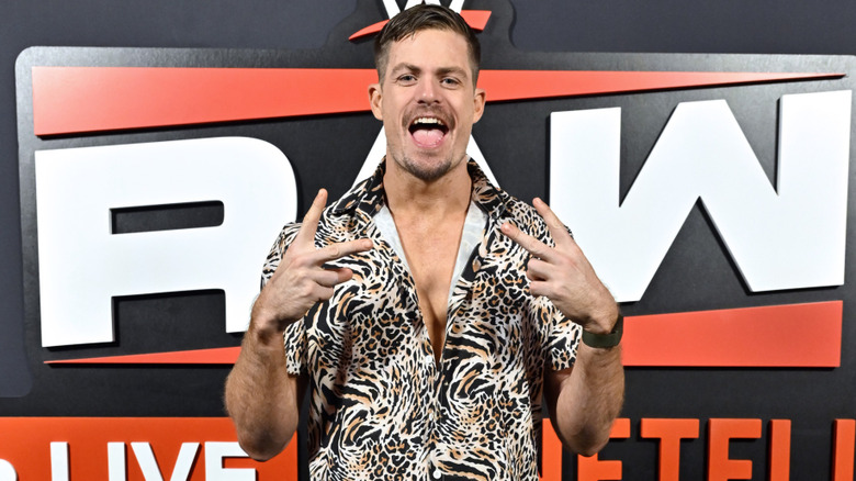 Grayson Waller attends Netflix & WWE "Monday Night RAW" Brunch at MGM Grand Hotel & Casino on April 21, 2025 in Las Vegas, Nevada.