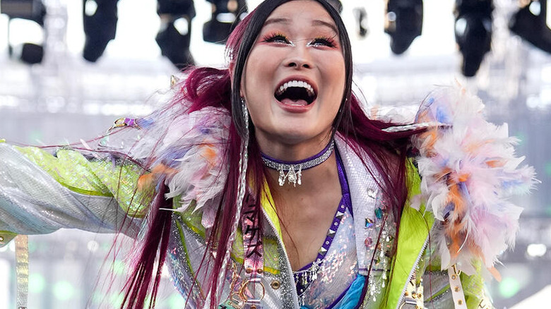 Iyo Sky poses at WWE SummerSlam