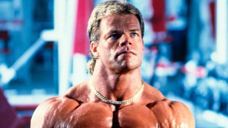 Lex Luger lifting weights