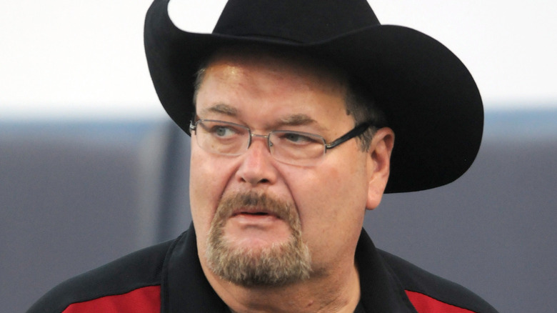 Jim Ross wearing a cowboy hat