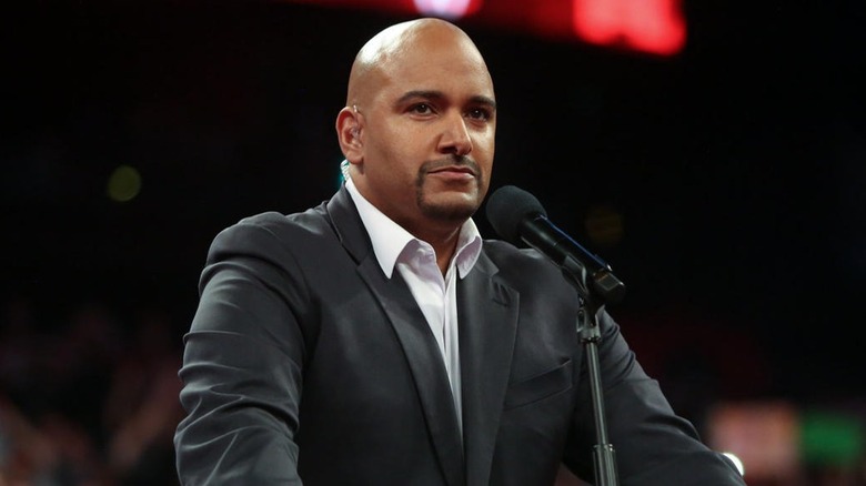 Jonathan Coachman with a microphone