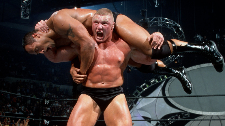 Brock Lesnar F-5s The Rock at WWE SummerSlam 2002