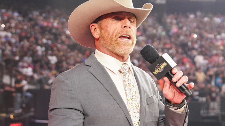 Shawn Michaels speaking at wrestlemania